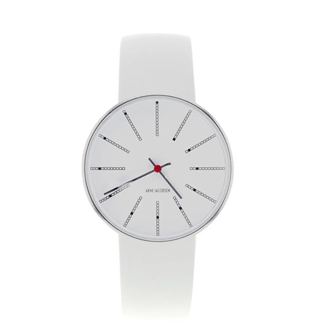 ARNE JACOBSEN BANKERS MED HVID LÆDERREM - 43466