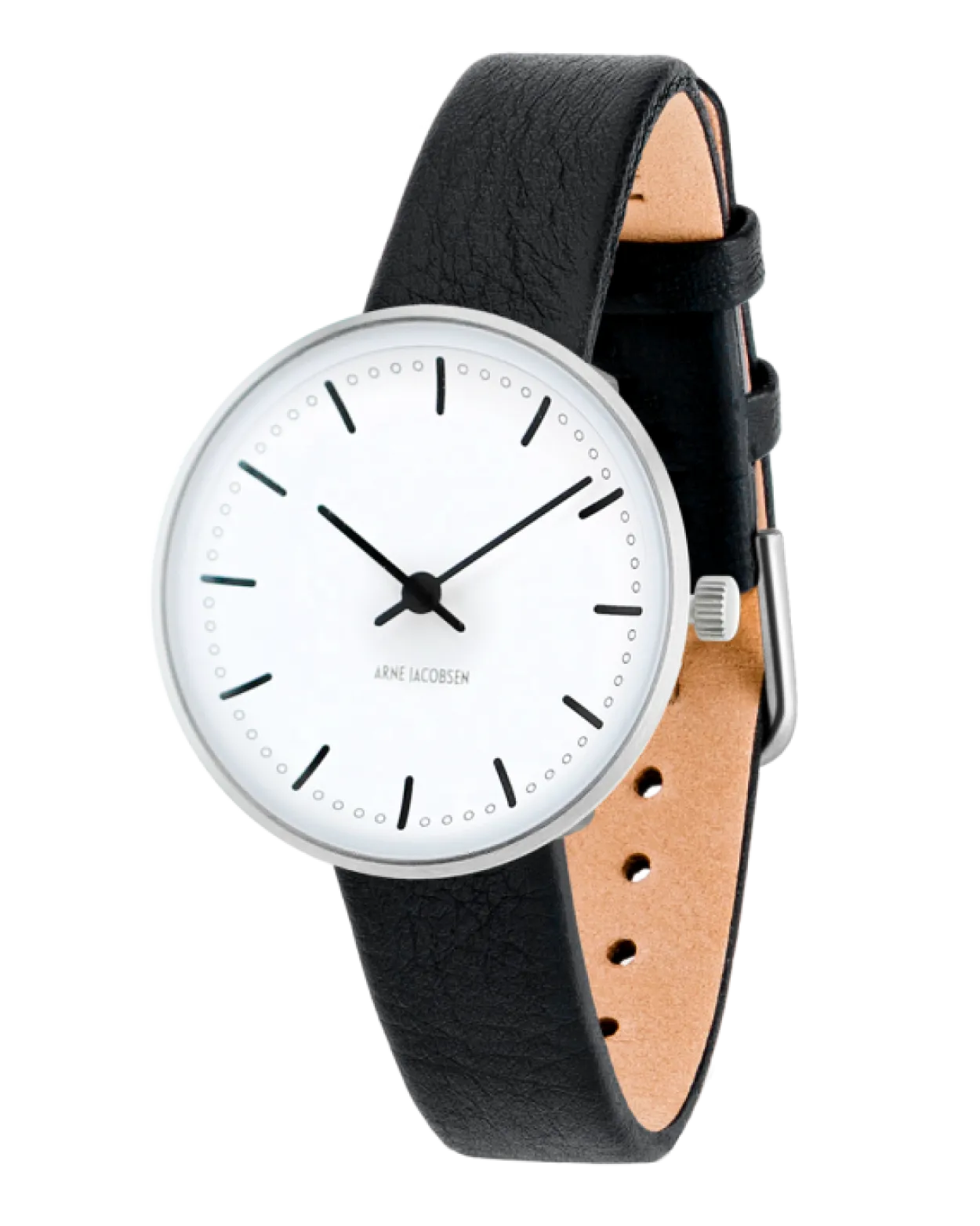 ARNE JACOBSEN CITY HALL 30MM SORT LÆDER - 53200-1401