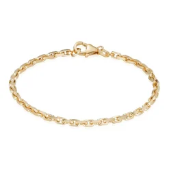 BNH ARMBÅND ANKER FACET 8 KARAT GULD 3,1 MM BRED 21 CM - A812021C