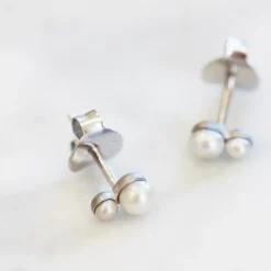 BYBIEHL ØRERINGE PEARL DOUBLE SØLV - 4-037WP-R