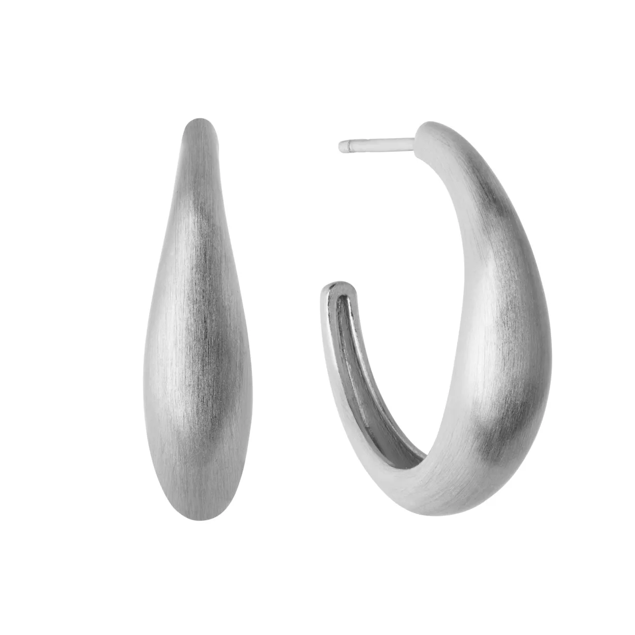 BYBIEHL ØRERING SØLV OCEAN FLOW HOOPS LARGE - 4-4203-R