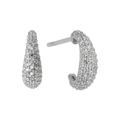 BYBIEHL ØRERING SØLV OCEAN FLOW HOOPS SPARKLE SMALL - 4-4204-R