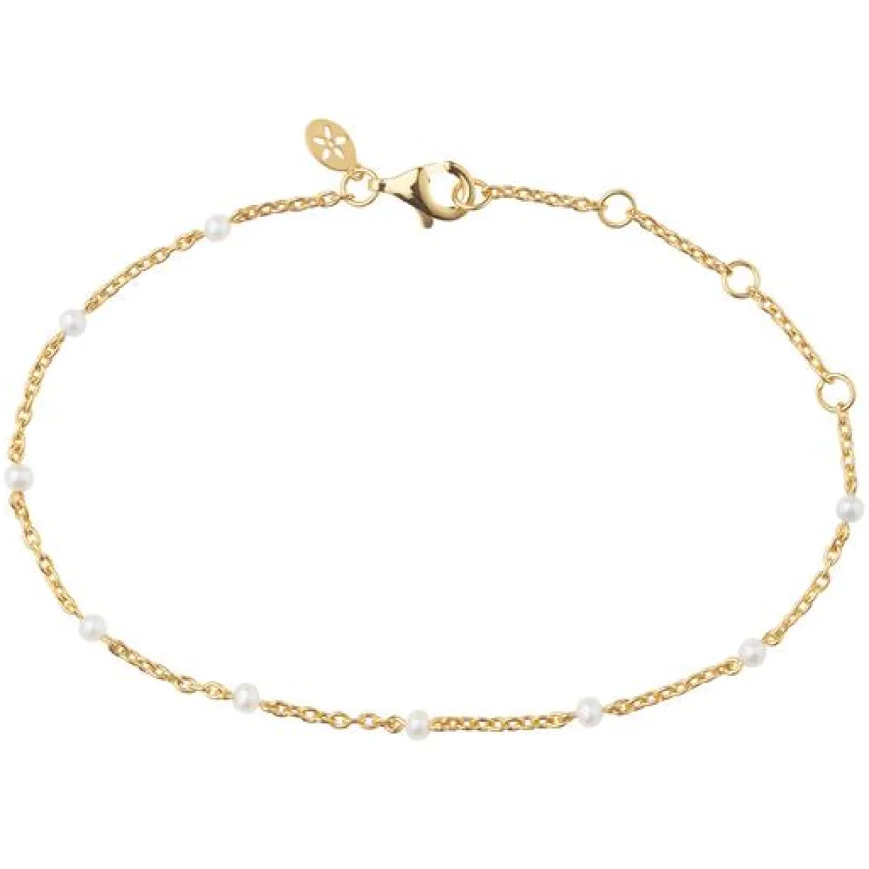 BYBIEHL SCARLETT FORGYLDT ARMBÅND MED PERLER - 2-3401WP-GP