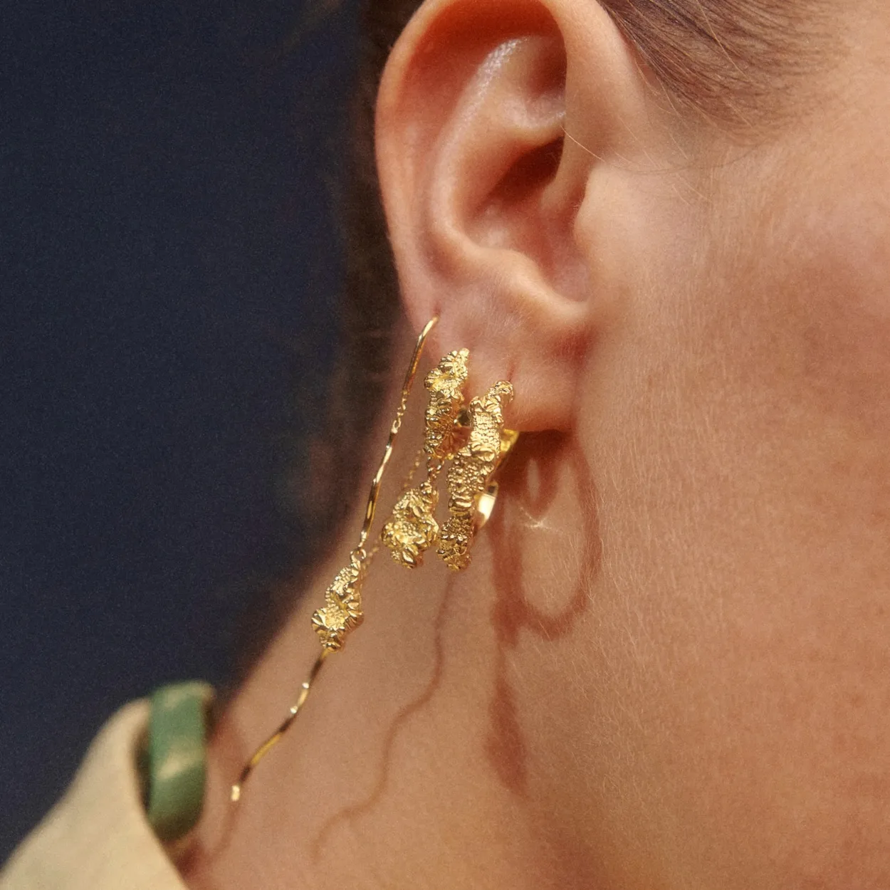 CAMILLE BRINCH CHARM CRUSH ØRERINGE FORGYLDT SØLV - CCRE-FG