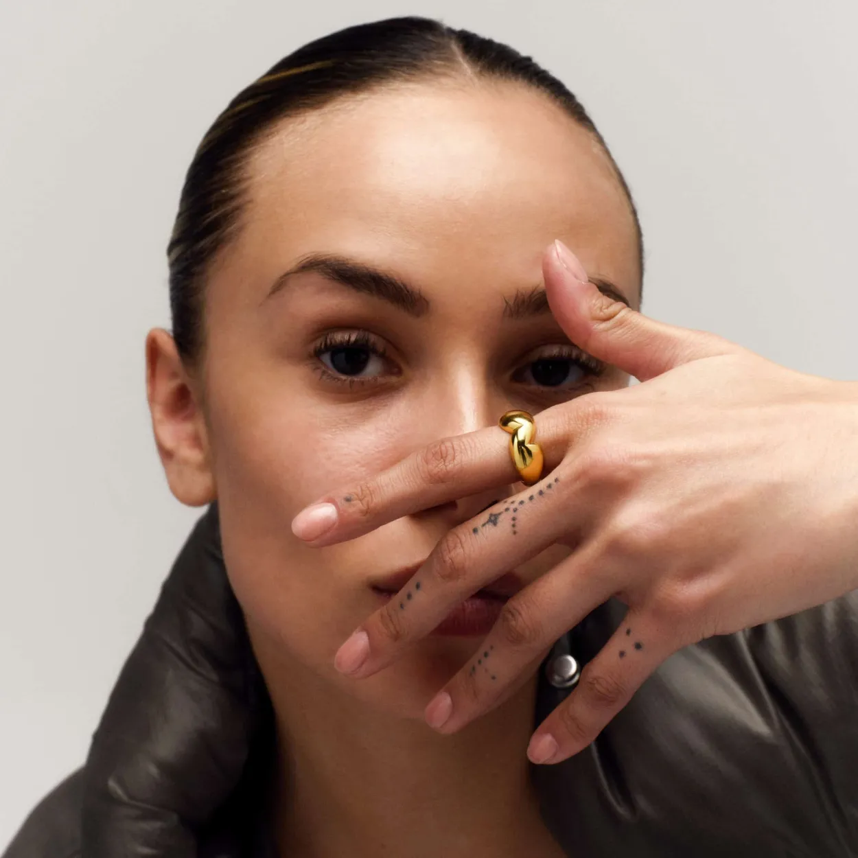 CAMILLE BRINCH MEDIUM PUFFER RING FORGYLDT SØLV - MPUR-FG