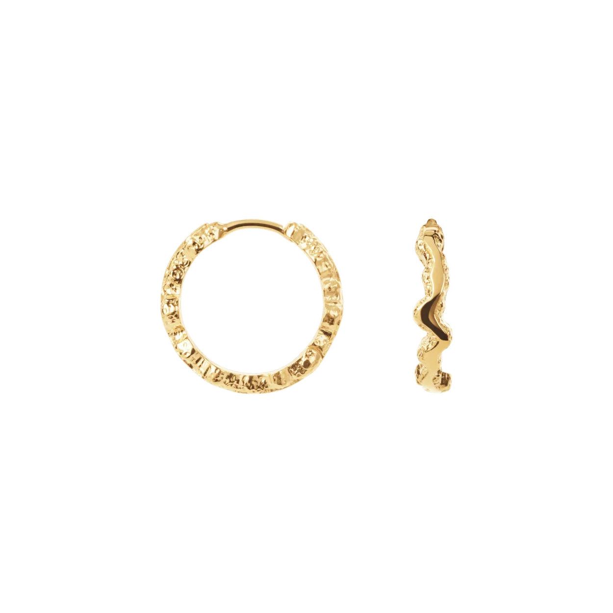 CAMILLE BRINCH SMALL SHINY SPARKLY HOOPS ØRERINGE FORGYLDT SØLV - SSSPH-FG