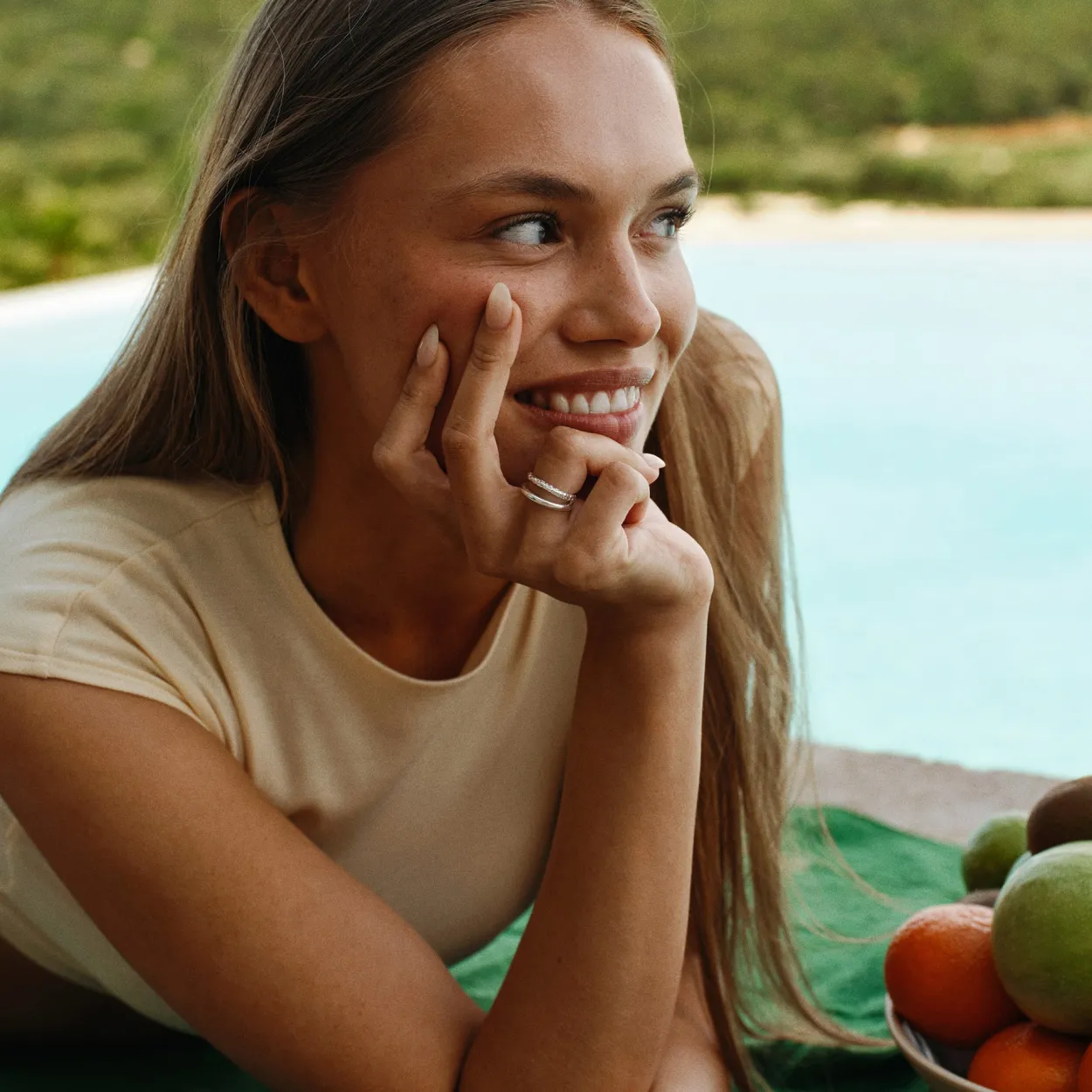 CAMILLE BRINCH TWIN ESSENTIA RING SØLV - TER