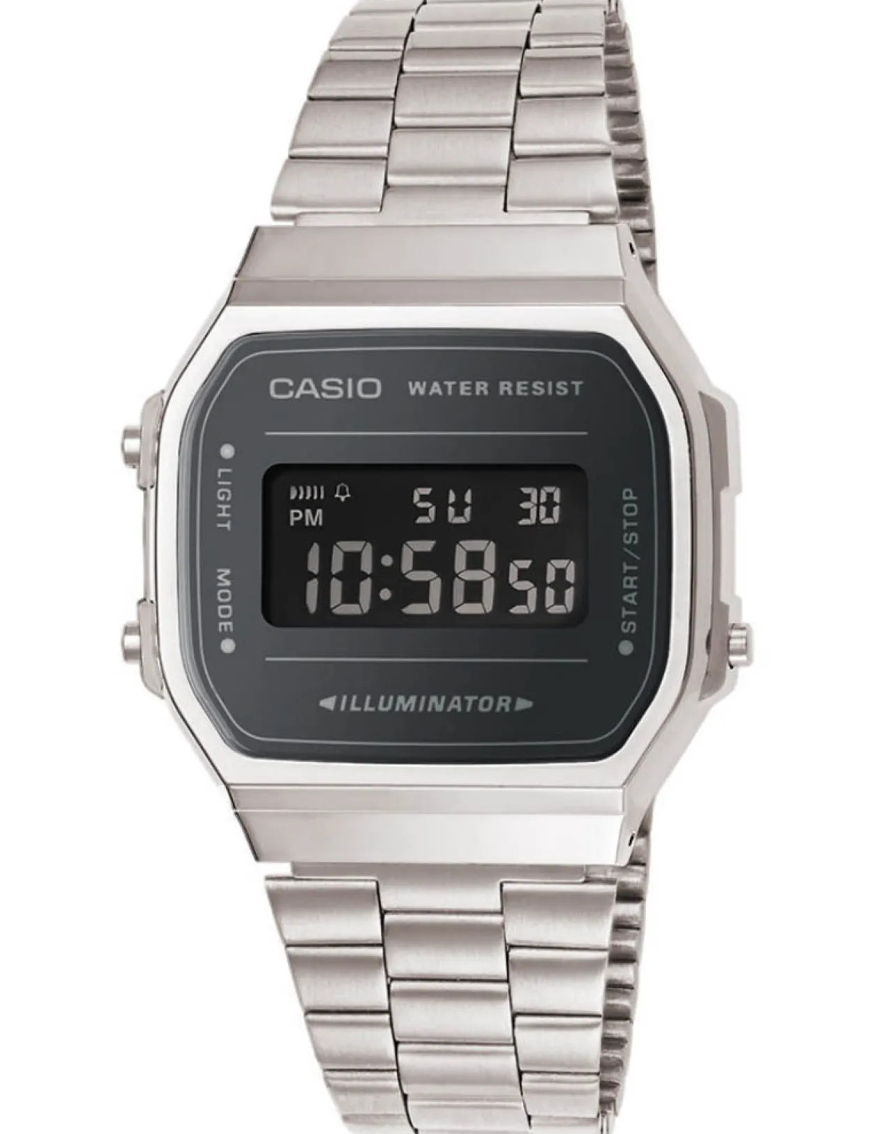 CASIO CLASSIC RETRO BASIC STÅL MED LÆNKE - A168WEM-1EF