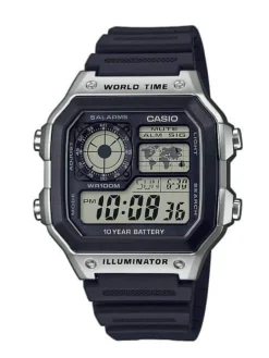 CASIO COLLECTION UR I STÅL MED GUMMIREM - AE-1200WH-1CVEF