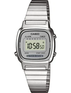 CASIO UR LILLE RETRO STÅL GRÅ MED LÆNKE - LA670WEA-7EF