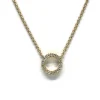 CHRISTOFFERSEN JEWELLERY HALSKÆDE 14 KARAT GULD CIRKEL MED BRILLANTER - 2000158