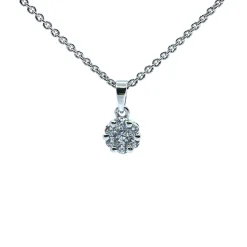 CHRISTOFFERSEN JEWELLERY HALSKÆDE CIRKEL FYLDT MED ZIRKONIA - 4011059