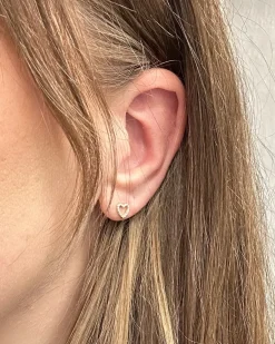CHRISTOFFERSEN JEWELLERY HJERTE ØRESTIKKER 14 KARAT GULD MED 0,09 CARAT BRILLANTER - 3071281G