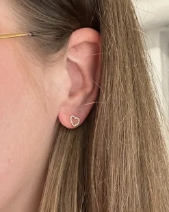 CHRISTOFFERSEN JEWELLERY HJERTE ØRESTIKKER 14 KARAT GULD MED 0,14 CARAT BRILLANTER – 3000541