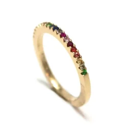 CHRISTOFFERSEN JEWELLERY RAINBOW RING 14 KARAT GULD - 5001962-77