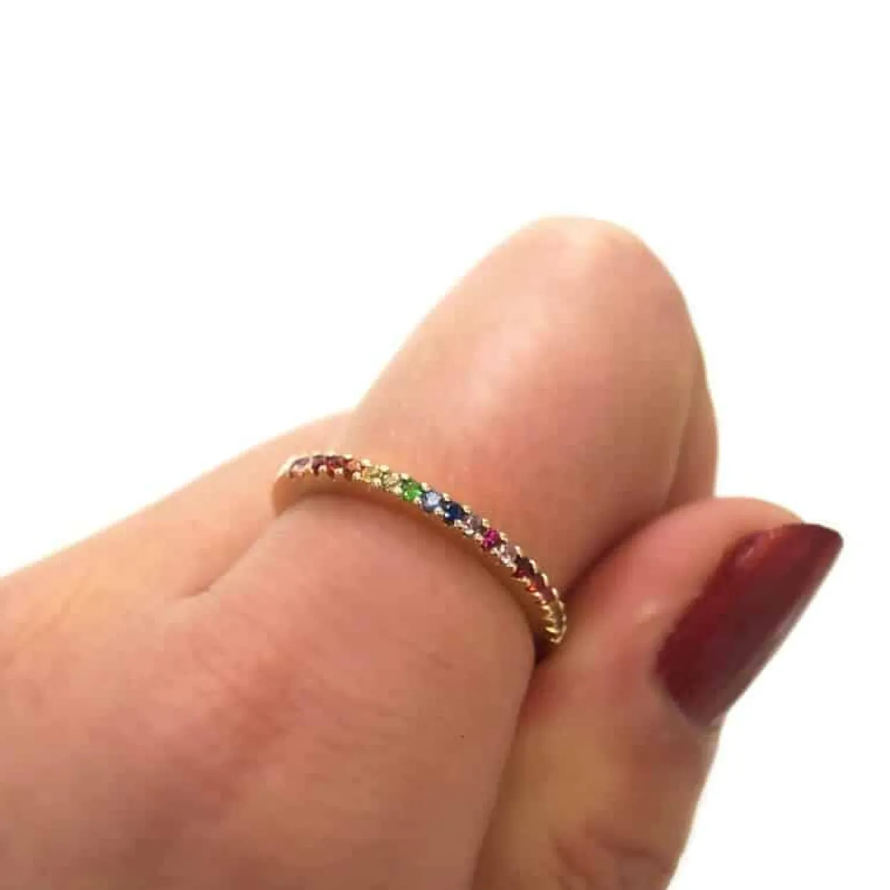 CHRISTOFFERSEN JEWELLERY RAINBOW RING 14 KARAT GULD - 5001962-77