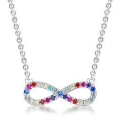 CHRISTOFFERSEN JEWELLERY RAINBOW HALSKÆDE SØLV EVIGHEDSTEGN - 2070601-6