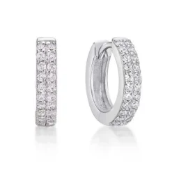 CHRISTOFFERSEN JEWELLERY ØRERINGE CREOL SØLV MED ZIRKONIA - 3710471