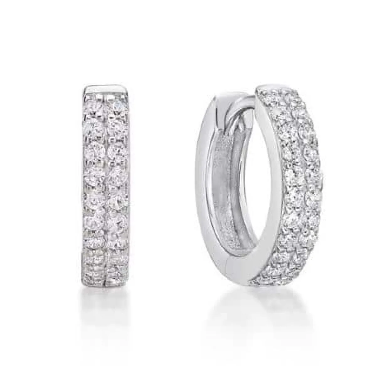 CHRISTOFFERSEN JEWELLERY ØRERINGE CREOL SØLV MED ZIRKONIA - 3710471