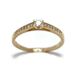 CHRISTOFFERSEN JEWELLERY RING 14 KARAT GULD MED 0,17 CARAT BRILLANTER - 5001036