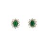 CHRISTOFFERSEN JEWELLERY ROSÉT ØRESTIKKER 14 KARAT GULD MED SMARAGD OG BRILLANTER - 3070256G-SM