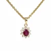 CHRISTOFFERSEN JEWELLERY ROSET VEDHÆNG 14 KARAT GULD MED RUBIN OG BRILLANTER - 4070256G-RU