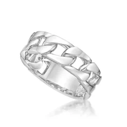 CHRISTOFFERSEN JEWELLERY SØLV RING MED KÆDE MØNSTER - 5011305