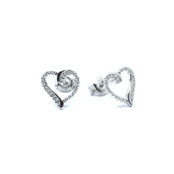 CHRISTOFFERSEN JEWELLERY SØLV ØRERINGE HJERTE MED ZIRKONIA - 3070527