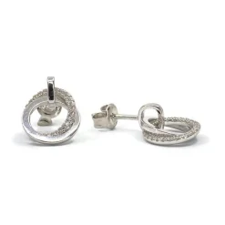 CHRISTOFFERSEN JEWELLERY SØLV ØRERINGE CIRKEL MED ZIRKONIA - 3070918