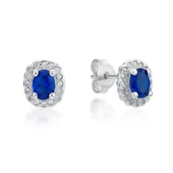CHRISTOFFERSEN JEWELLERY SØLV ØRESTIK MED SAFIRBLÅ ZIRKONIA - 3070775-9