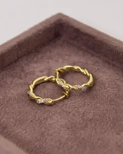 CHRISTOFFERSEN JEWELLERY SNOET KNÆK CREOL 14 KARAT GULD MED BRILLANTER – 3700538