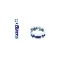 CHRISTOFFERSEN JEWELRY ØRERINGE RHODINERET SØLV LILLA - 3710141-7