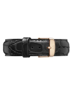 DANIEL WELLINGTON CLASSIC READING REM LÆDER SORT 20MM MED ROSA - DW00200014