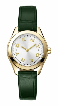 DKNY ASTORIA LOGO UR DAME MED GRØN LÆDERREM - DK1L033L0025