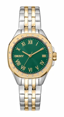 DKNY BROOKLYN MINI UR DAME STÅL OG GULD FARVET MED LÆNKE - DK1L013M0095
