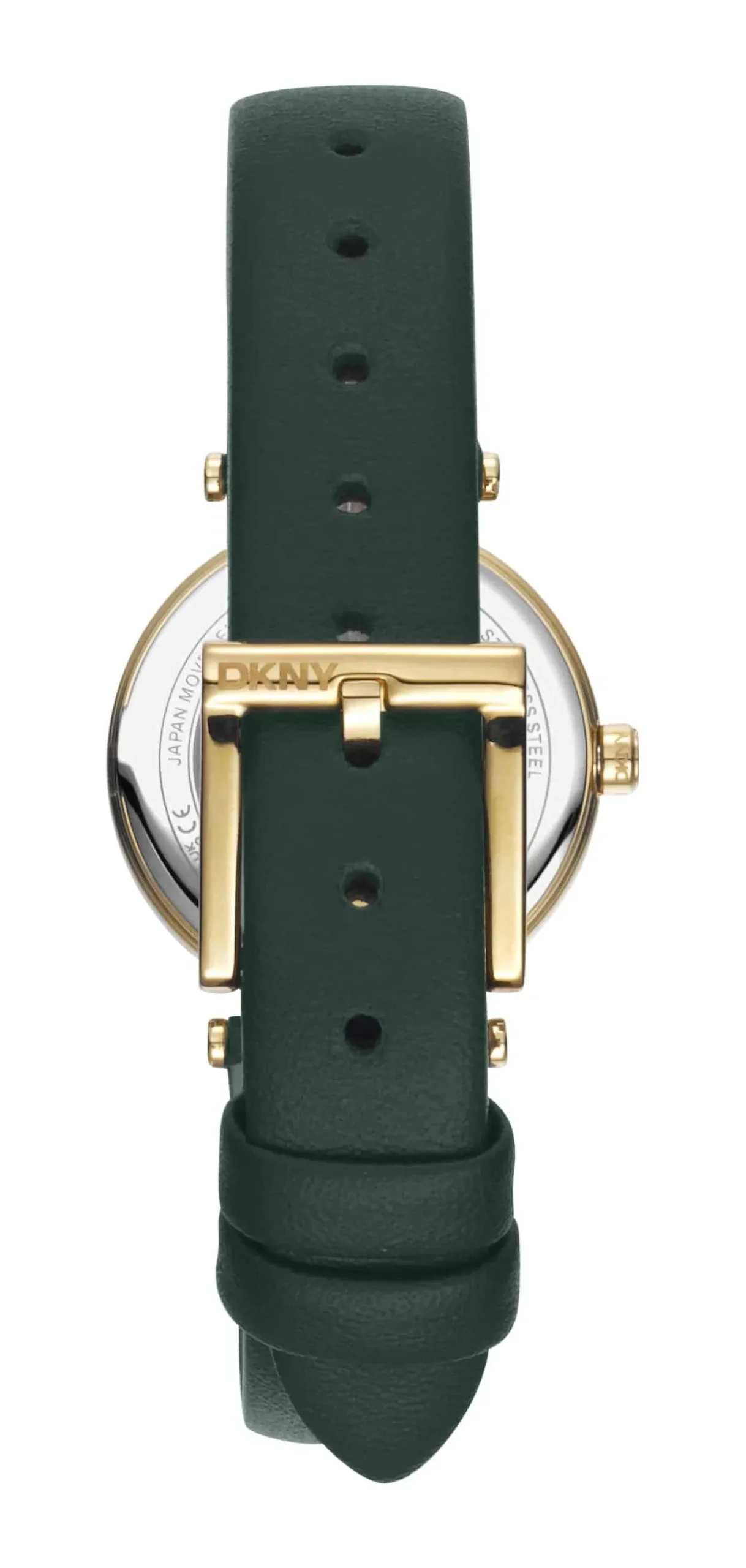 DKNY ESSENTIAL MINI UR DAME MED GRØN LÆDERREM - DK1L043L0025