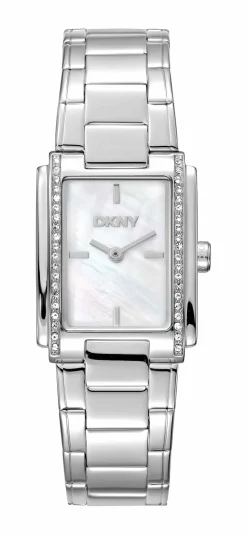 DKNY EVENING UR DAME FIRKANTET I STÅL - DK1L122M0045