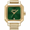 DKNY EVERYDAY KANTET UR DAME GULD FARVET MED LÆNKE - DK1L123M0045