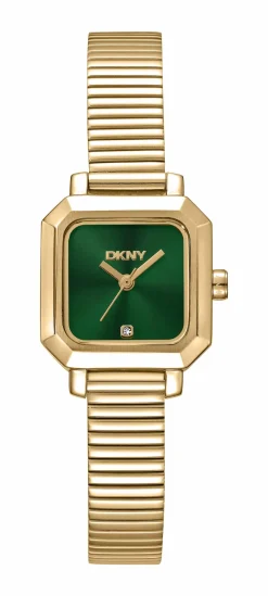 DKNY EVERYDAY KANTET UR DAME GULD FARVET MED LÆNKE - DK1L123M0045