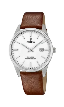 FESTINA CLASSIC UR HERRE MED BRUN LÆDERREM - F20512/2
