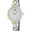 FESTINA DAME UR STÅL SWAROVSKI KRYSTALLER BICOLOR MED LYS SKIVE - F20380/1