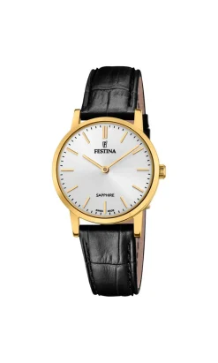 FESTINA UR DAME DOUBLÉ SLIM MED SCHWEIZISK URVÆRK OG SAFIRGLAS - F20017/1