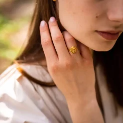 FLORA DANICA DILD RING SØLV FORGYLDT - DF-Ri-G