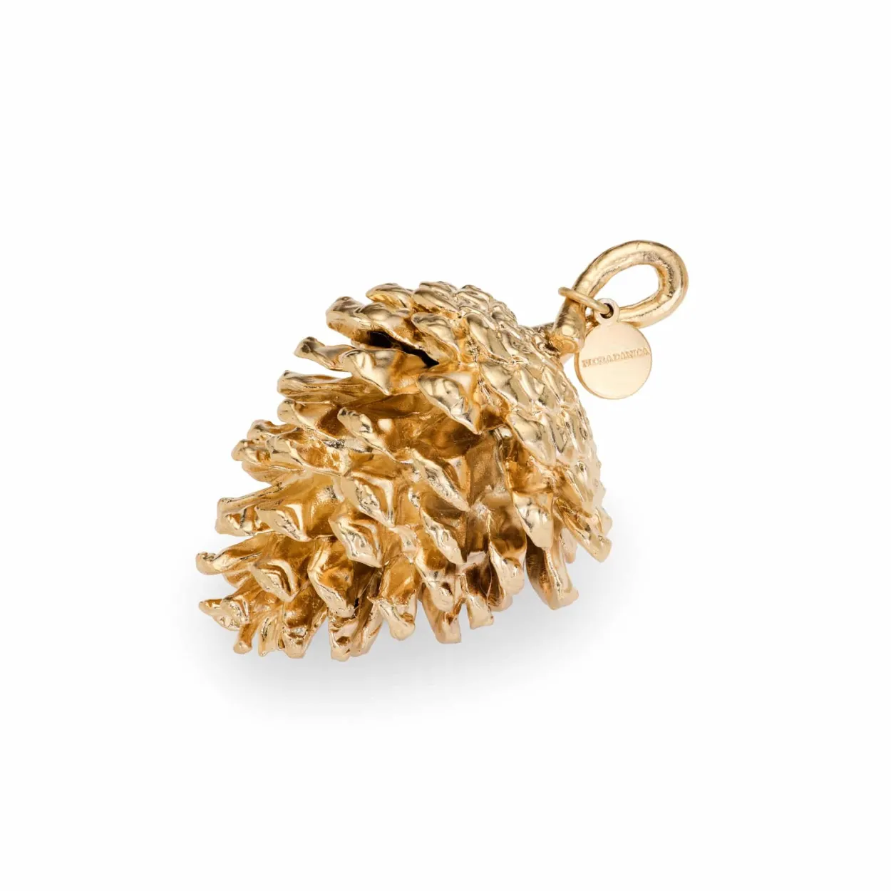 FLORA DANICA FYRREKOGLE JULEPYNT I BELAGT 18 KARAT GULD - XMAS-KOGLE-G
