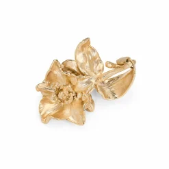 FLORA DANICA JULEROSE JULEPYNT I BELAGT 18 KARAT GULD - XMAS-JULEROSE- G