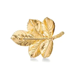 FLORA DANICA ROSE BROCHE I FORGYLDT SØLV - ROS-BRO-G