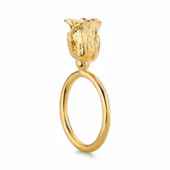FLORA DANICA ROSE STATEMENT RING I FORGYLDT SØLV - ROS-RI-G