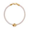 FLORA DANICA SILKE ARMBÅND FIRKLØVER ROSA FORGYLDT SØLV - FLC-SILK-ROSE-16-G