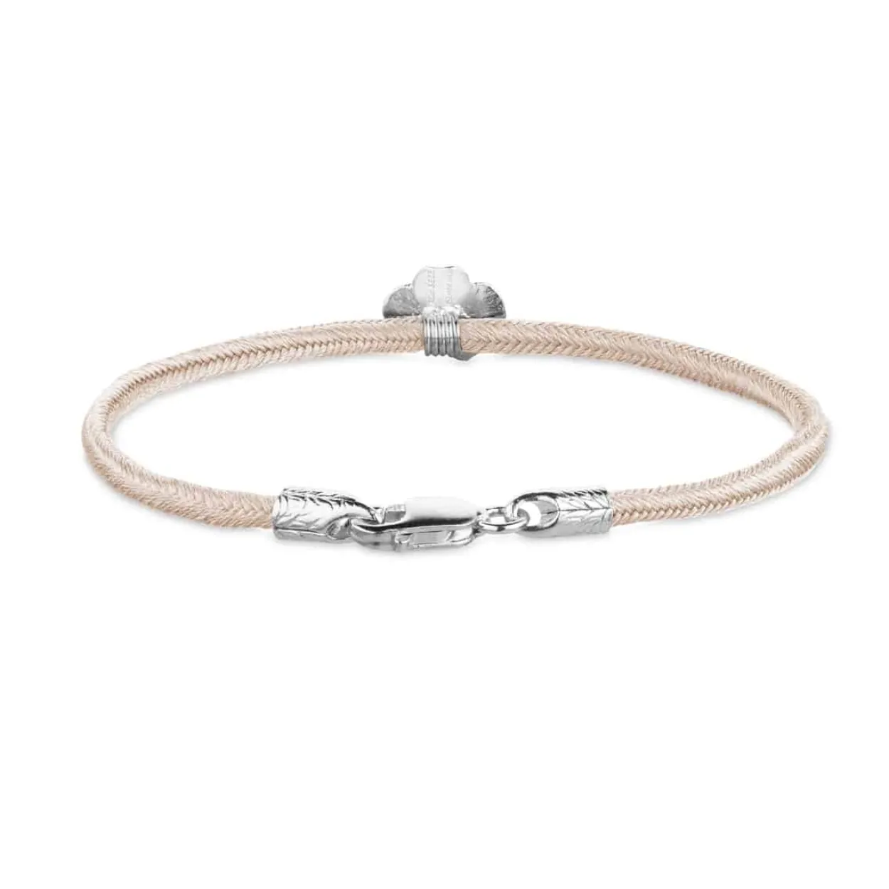 FLORA DANICA SILKE ARMBÅND ROSA FIRKLØVER SØLV - FLC-SILK-ROSE-18-S
