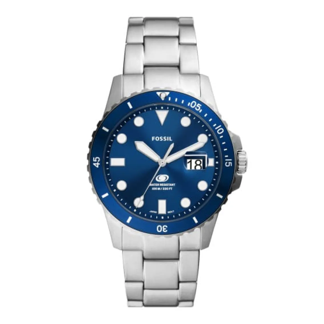 FOSSIL BLUE MØRKEBLÅ SKIVE MED LÆNKE - FS6029